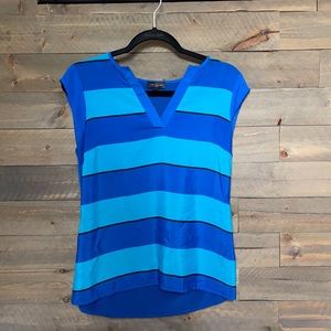 limited silk front cotton back cap sleeve shirt